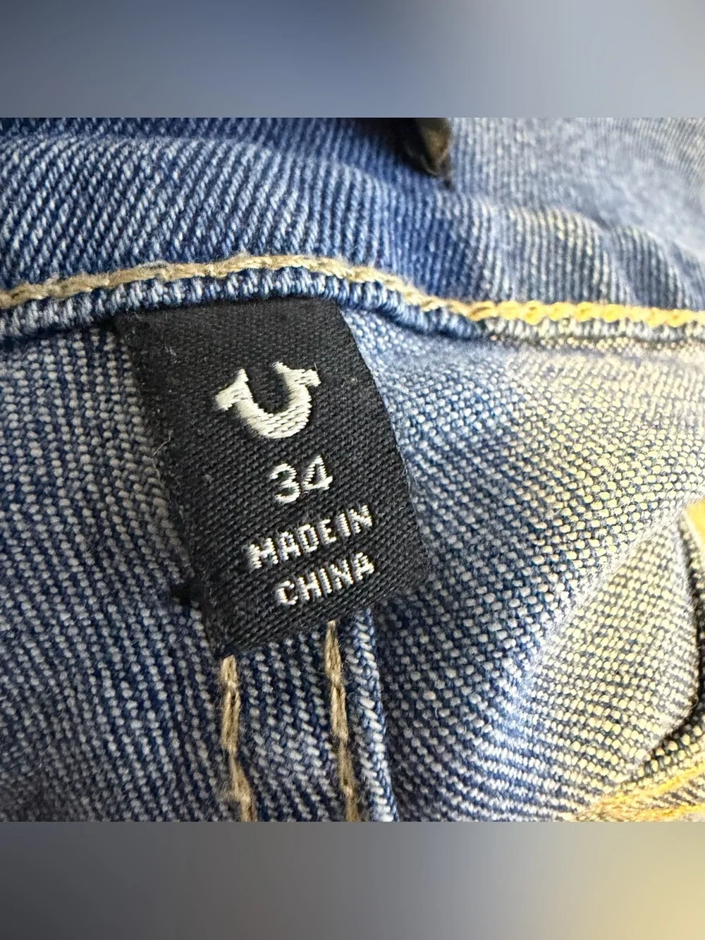 True Religion Ricky Relaxed Straight Jeans Flap Pocket Size 34